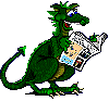 Динозавр читает газету
