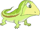 Динозавр зеленый с коричневой полосой