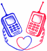Телефоны - разговор с любимым. сердечки