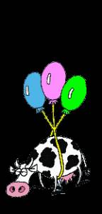  <b>Корова</b> с воздушными шариками 
