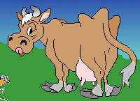 Корова на лугу
