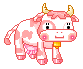 Розовая корова с колокольчиком