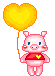  Свинка с шариком в виде <b>сердечка</b> 