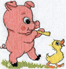 Свинка играет на флейте