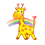 Жираф на фоне радуги