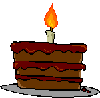  <b>Кусок</b> торта со свечой 