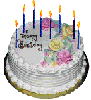 Торт с 8 свечами белый