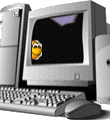  <b>Компьютер</b>, на экране монитора весёлый смайлик 