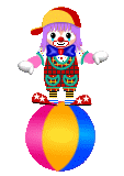 Клоун на мяче