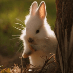 Умывание белого кролика
