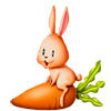  <b>Зайчишка</b> сидит на морковке 