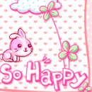 Розовый кролик и травинки (so happy)
