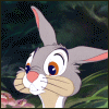 Кролик из мультфильма 'бемби' шевелит ухом