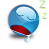 Голубой смайлик спит