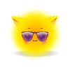 Желтый пушистый смайлик в солнечных очках