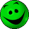 Зеленый смайлик улыбается