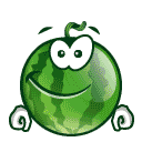 Смайлик- зеленый арбуз влюблен