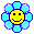 Ромашка - смайлик - голубой цветок