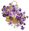 Сиреневые цветы в корзине