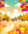 Осень, на лесной полянке желтый зайка