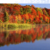 Осенний лес отражается в реке