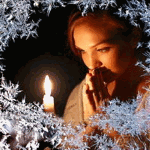 Молитва перед свечей зимним вечером