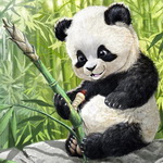  <b>Панда</b> со стеблем бамбука 