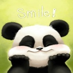  Панда улыбается держа лапками щеки. Улыбка <b>смайла</b> 