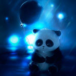 Симпатичная панда в ночи