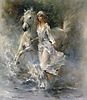 Девушка с белым конем