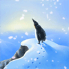 Пингвин грустно смотрит в небо