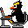Пингвиненок за компьютером