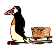 Пингвин, везущий хвороста воз