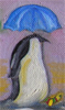 Пингвин под голубым зонтом