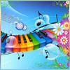 Разноцветное пианино ноты и цветы