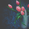 Розовые тюльпаны в сером ведерке