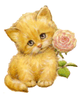Котенок с цветком