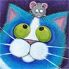  Мышка на <b>голове</b> у голубого кота 