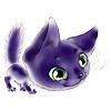 Фиолетовый котенок насторожился