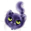 Фиолетовый котенок поднял хвост