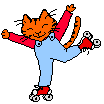 Рыжий котик на коньках