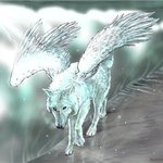  <b>Белый</b> волк с крыльями 