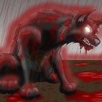Волк под дождём из крови
