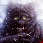 Волк под снегопадом