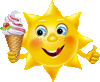 Солнце с рожком мороженого