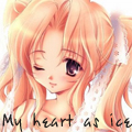 Анимешка подмигивает, my heart as ice