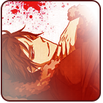 Изая орихара из аниме durarara и брызги крови на белом фоне