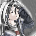 Грустная анимешка под дождем