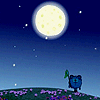 Бараш ночью на фоне луны (смешарики)