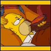 Гомер из мультсериала 'симпсоны' лежит в кровати ...